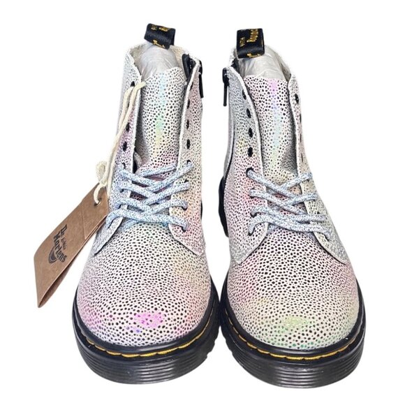 Dr. Martens Toddler 1460 Pascal Iridescent Lace-Up Boots Rainbow Kidray T 12 - Picture 3 of 16